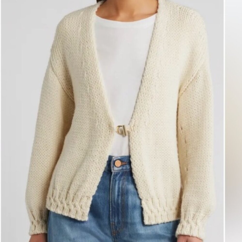 sessún | Cream Ponferada Seaside Wool Blend Cardigan Sweater Small